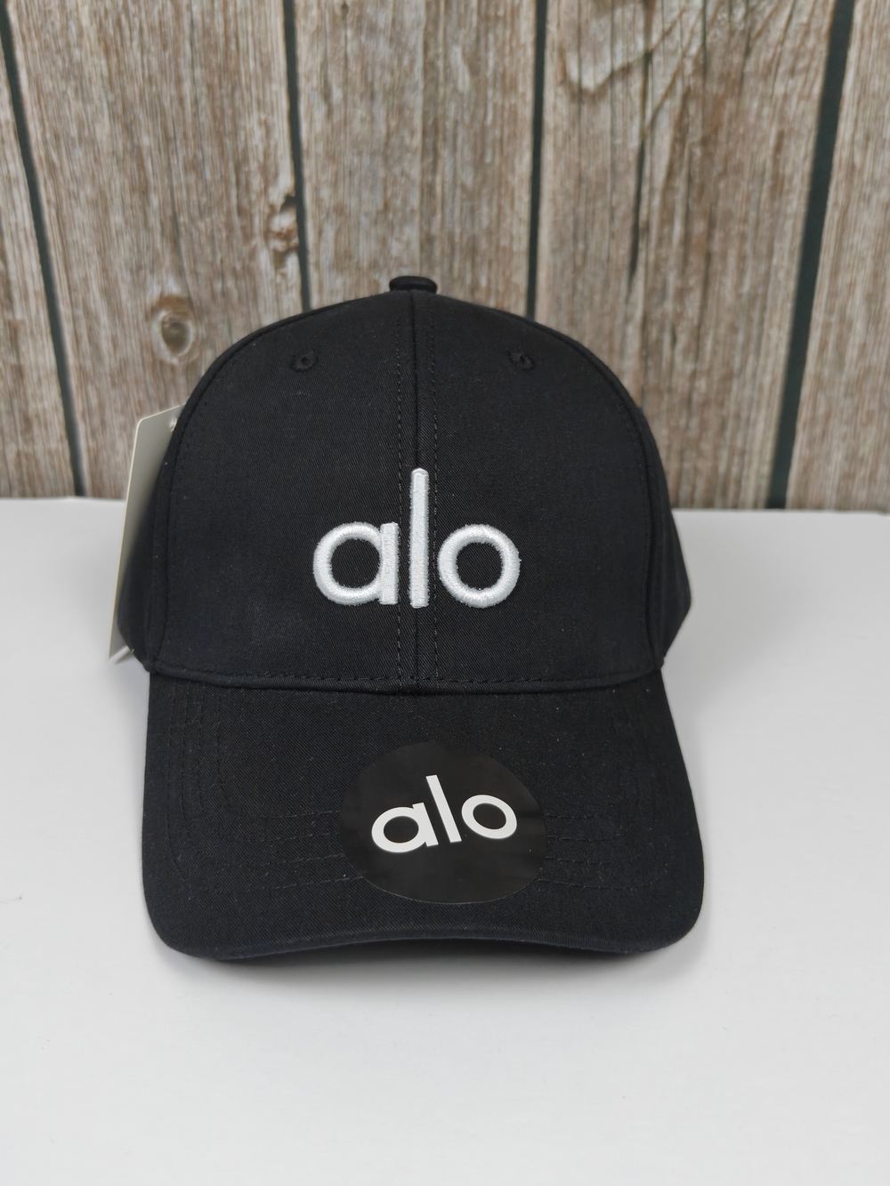 ALO Yoga Black Baseball Cap with White Logo - Picture 2 of 4